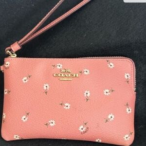 Coach Coral Floral Wristlet